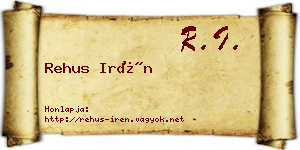 Rehus Irén névjegykártya